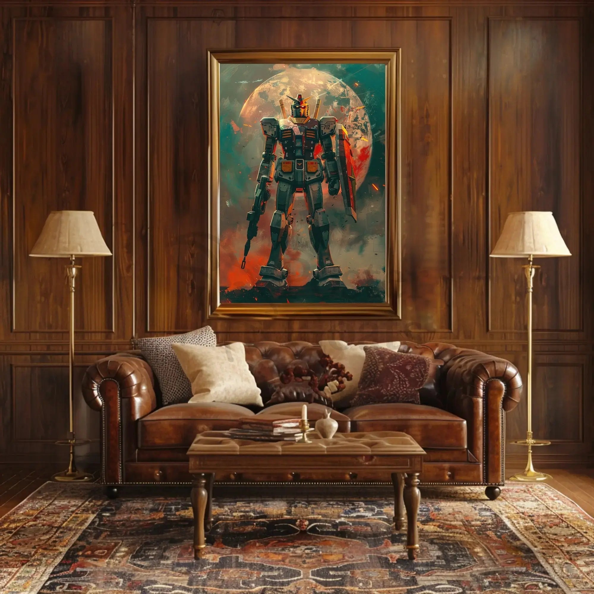 Epic Anime Mecha Showdown - Futuristic Sci-Fi Poster PosterGoat