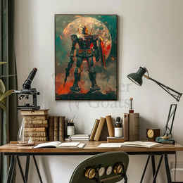 Epic Anime Mecha Showdown - Futuristic Sci-Fi Poster PosterGoat