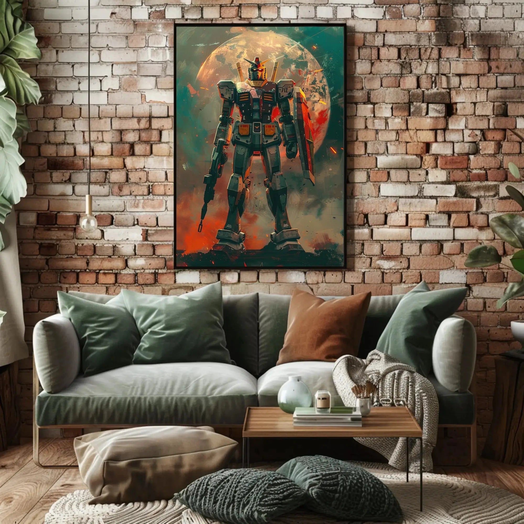 Epic Anime Mecha Showdown - Futuristic Sci-Fi Poster PosterGoat