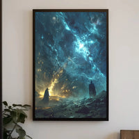 Epic Cosmic Confrontation: Mystical Fantasy Futuristic Sci-Fi Poster PosterGoat
