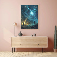 Epic Cosmic Confrontation: Mystical Fantasy Futuristic Sci-Fi Poster PosterGoat