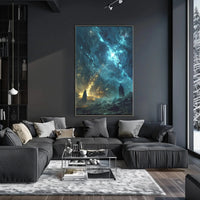 Epic Cosmic Confrontation: Mystical Fantasy Futuristic Sci-Fi Poster PosterGoat