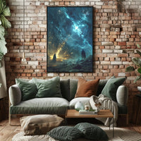 Epic Cosmic Confrontation: Mystical Fantasy Futuristic Sci-Fi Poster PosterGoat