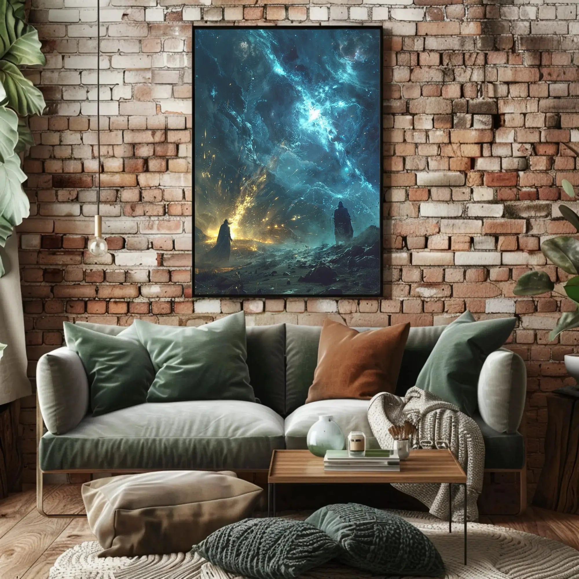 Epic Cosmic Confrontation: Mystical Fantasy Futuristic Sci-Fi Poster PosterGoat