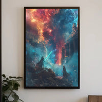 Epic Cosmic Duel: Futuristic Sci-Fi Poster PosterGoat