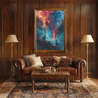 Epic Cosmic Duel: Futuristic Sci-Fi Poster PosterGoat