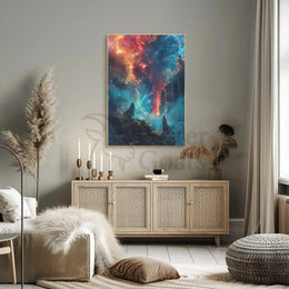 Epic Cosmic Duel: Futuristic Sci-Fi Poster PosterGoat