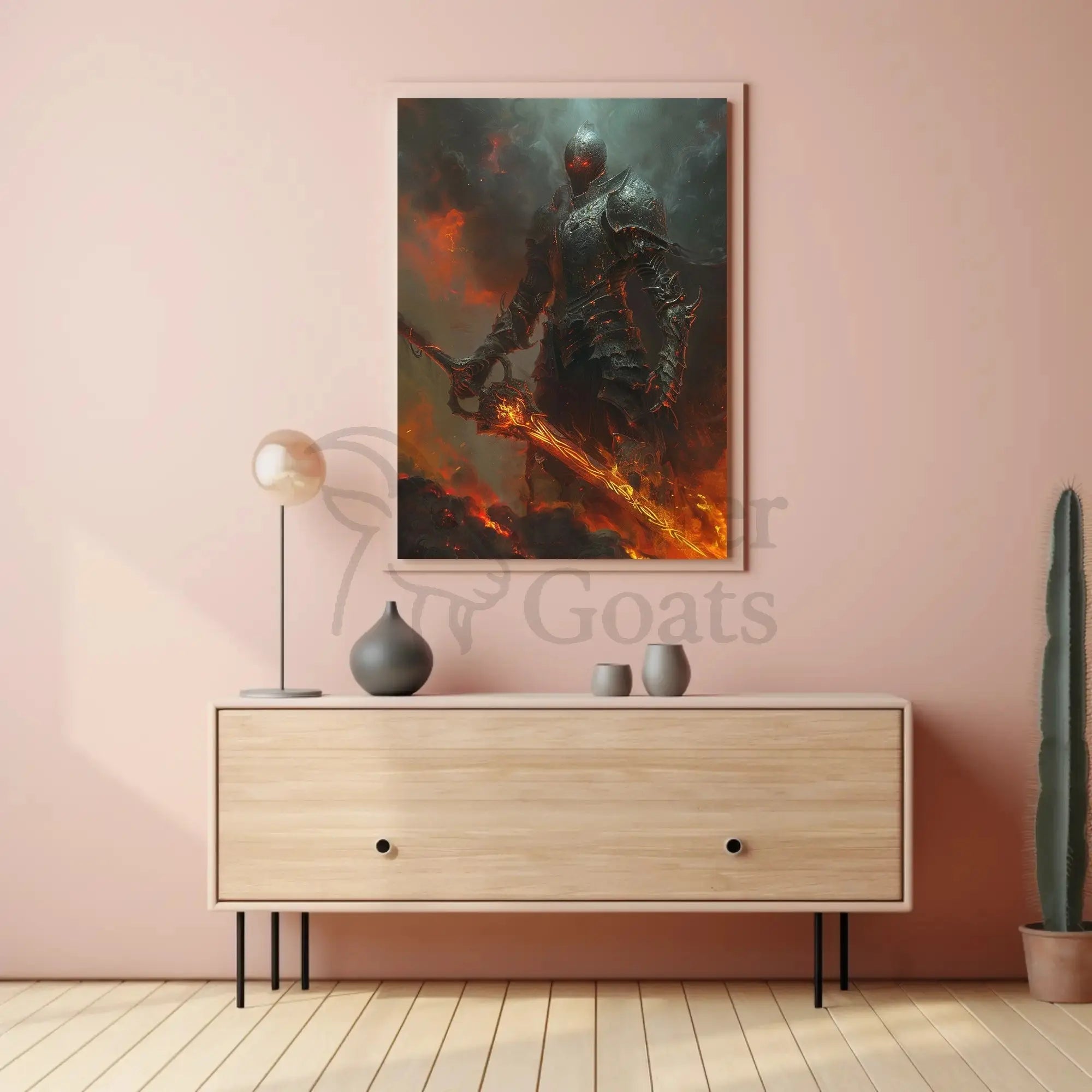 Epic Dark Fantasy Warrior: Fire and Fury Poster PosterGoat