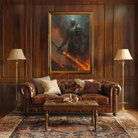Epic Dark Fantasy Warrior: Fire and Fury Poster PosterGoat