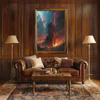 Epic Dark Knight Fantasy Scene Futuristic Sci-Fi Poster PosterGoat