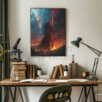 Epic Dark Knight Fantasy Scene Futuristic Sci-Fi Poster PosterGoat