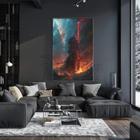 Epic Dark Knight Fantasy Scene Futuristic Sci-Fi Poster PosterGoat
