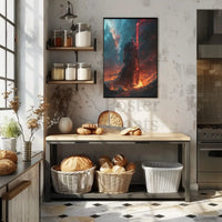 Epic Dark Knight Fantasy Scene Futuristic Sci-Fi Poster PosterGoat