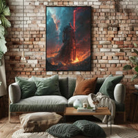 Epic Dark Knight Fantasy Scene Futuristic Sci-Fi Poster PosterGoat