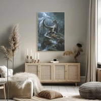Epic Dragon on Rocky Outcrop Fantasy Art Poster PosterGoat