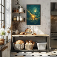 Epic Fantasy Duel in Mystical Landscape Futuristic Sci-Fi Poster PosterGoat