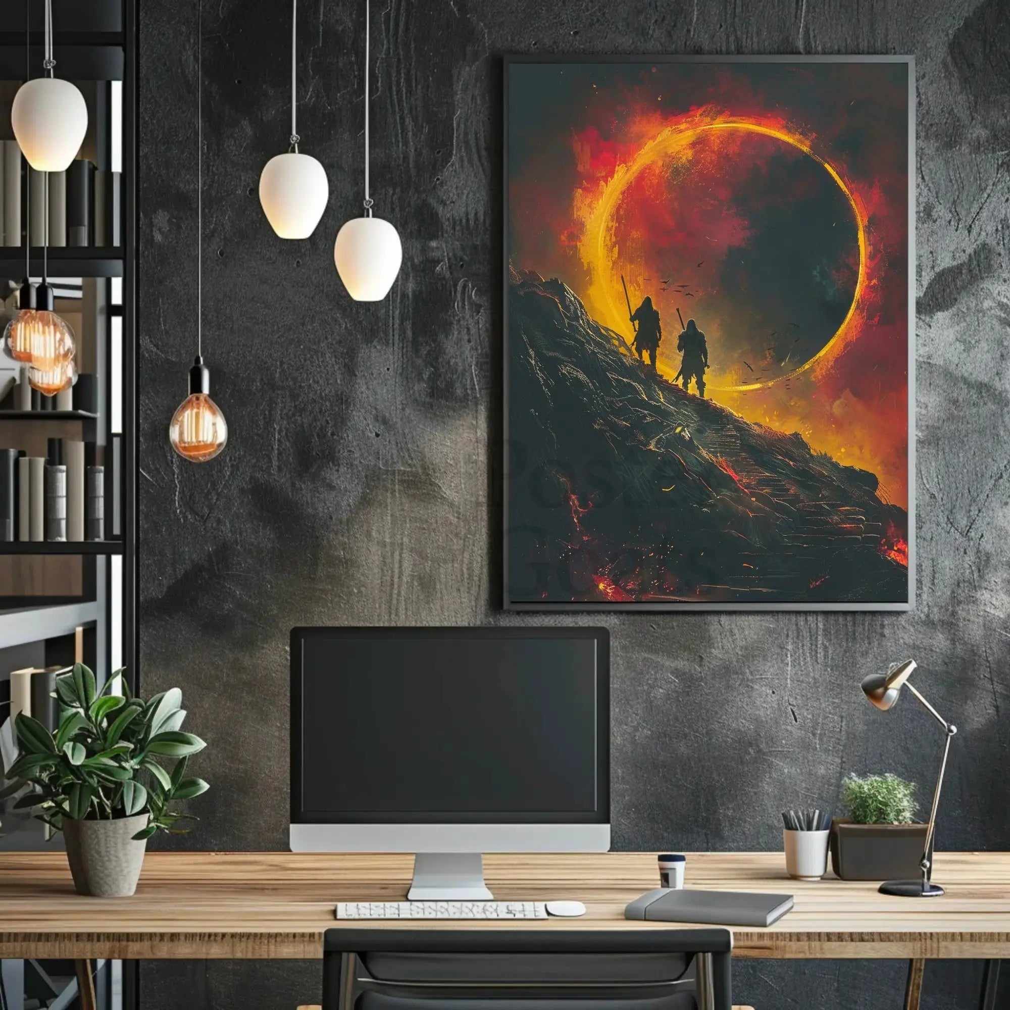 Epic Fantasy Warriors Ascending Adventure Artistic Poster PosterGoat
