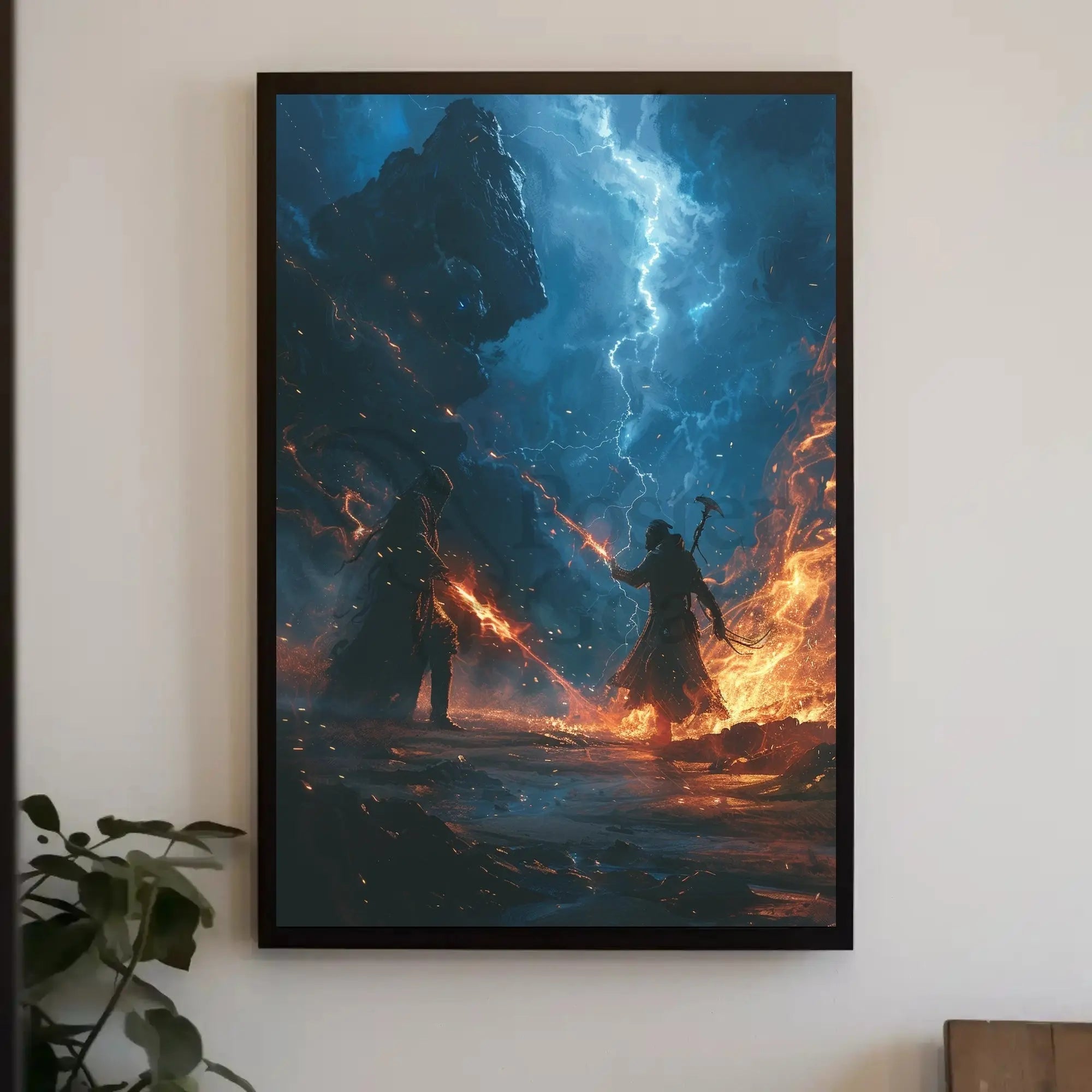 Epic Magical Duel Fantasy Poster PosterGoat