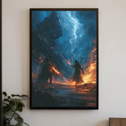 Epic Magical Duel Fantasy Poster PosterGoat