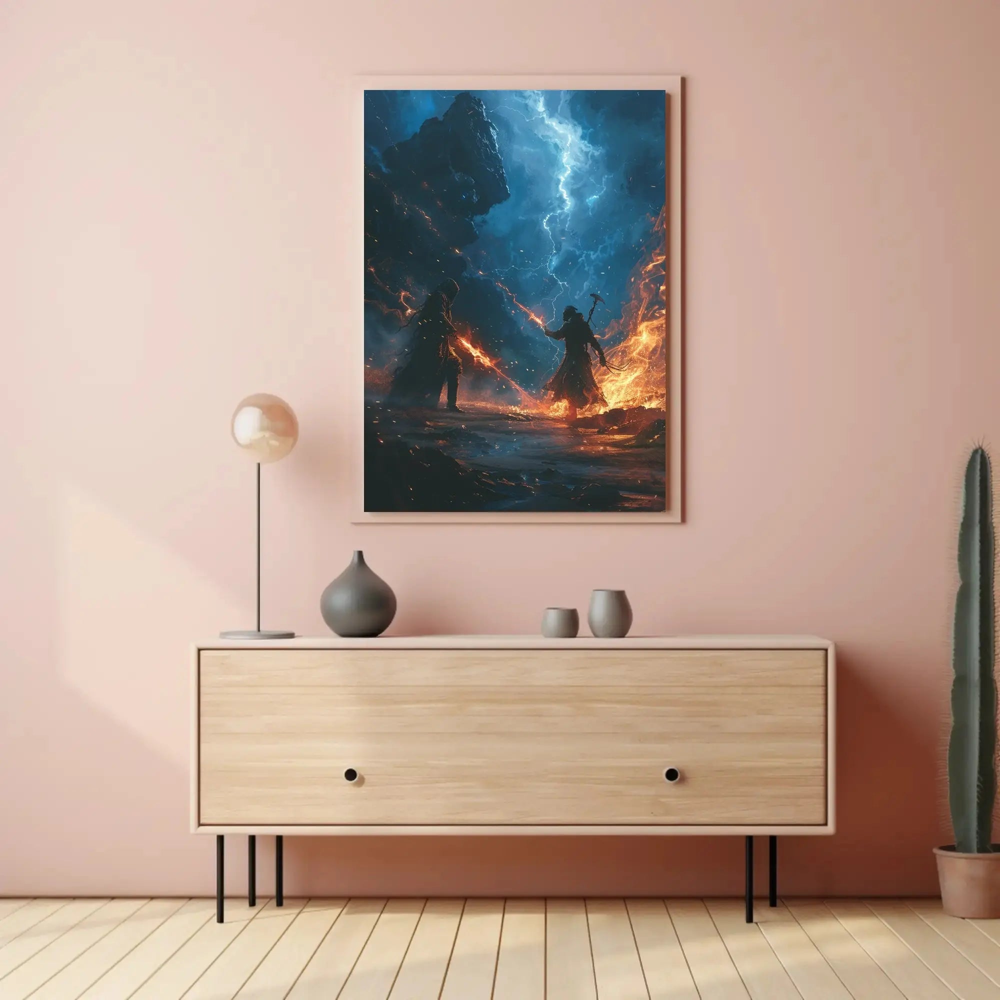Epic Magical Duel Fantasy Poster PosterGoat