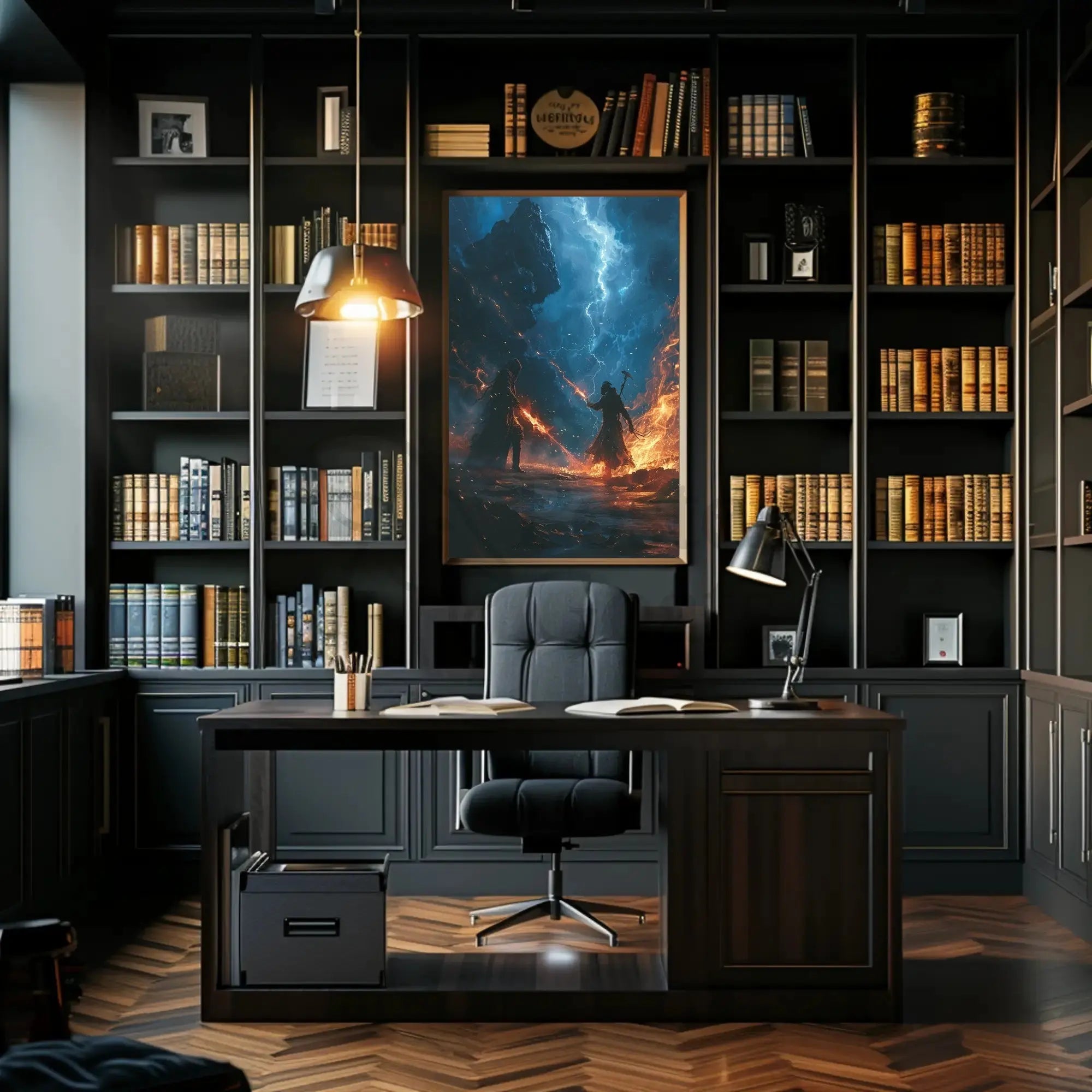 Epic Magical Duel Fantasy Poster PosterGoat