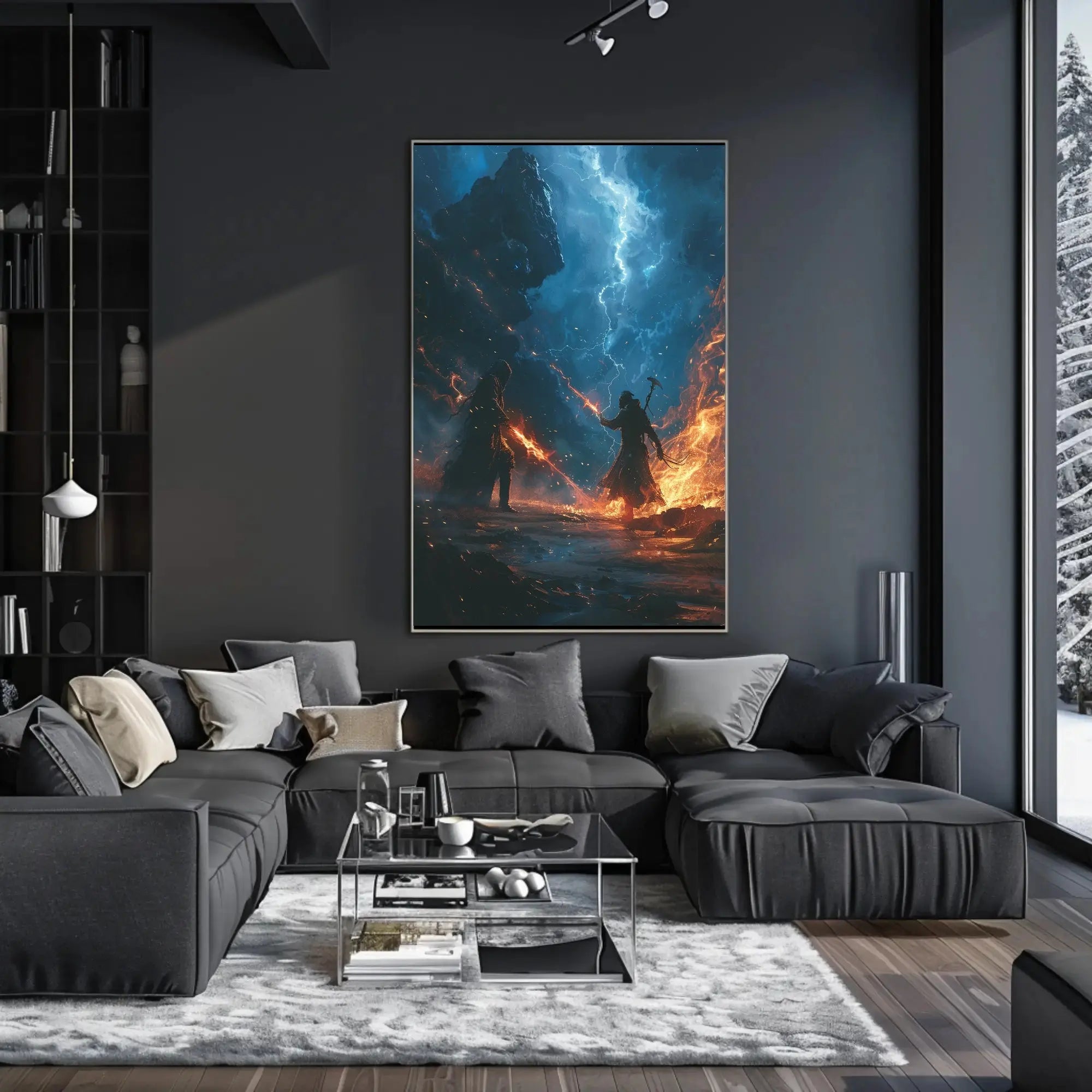 Epic Magical Duel Fantasy Poster PosterGoat