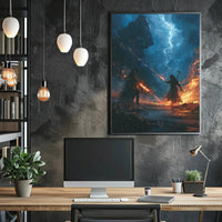 Epic Magical Duel Fantasy Poster PosterGoat