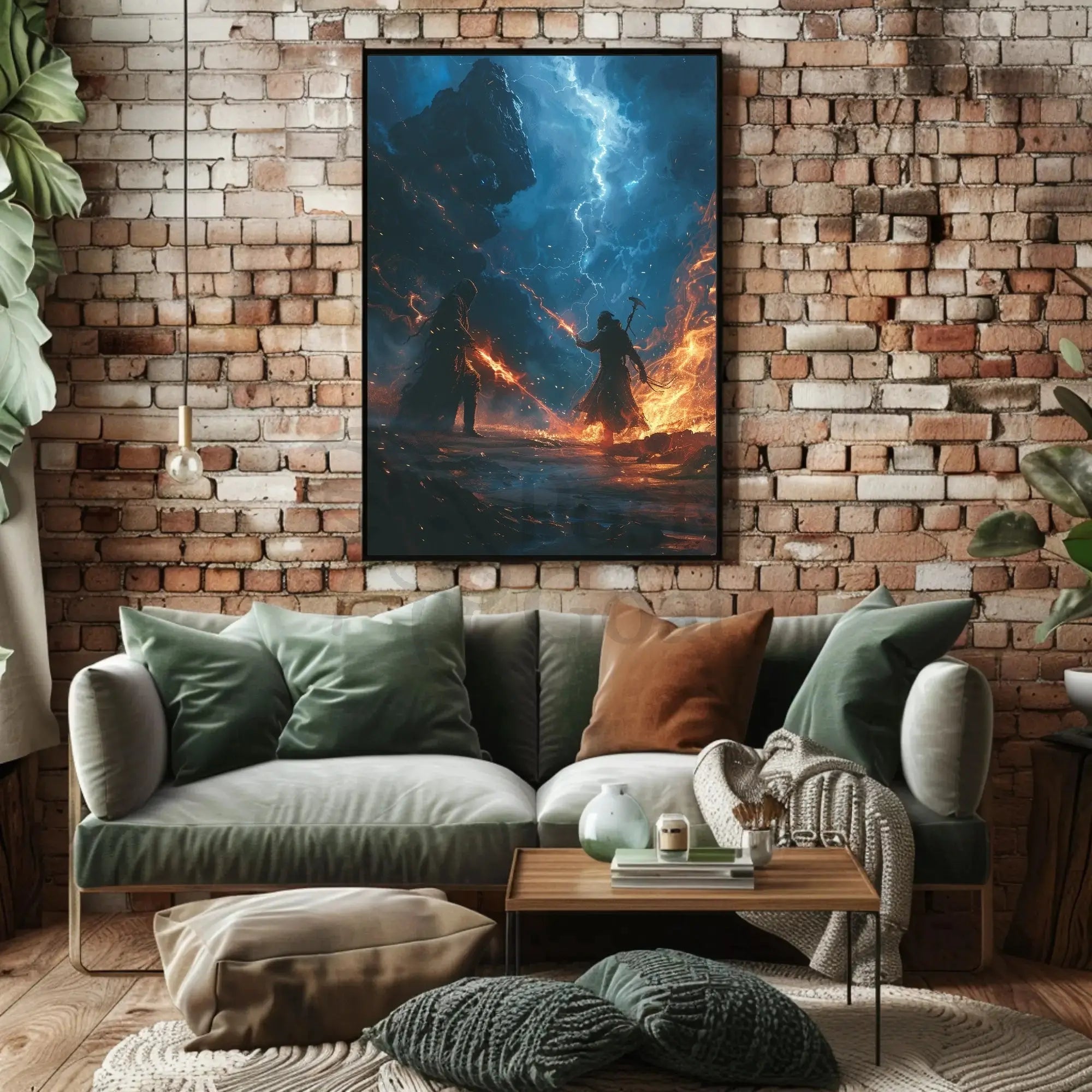 Epic Magical Duel Fantasy Poster PosterGoat