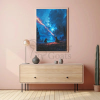 Epic Magical Duel in a Mystical Fantasy Poster PosterGoat