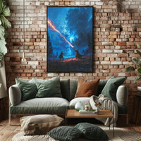 Epic Magical Duel in a Mystical Fantasy Poster PosterGoat