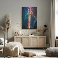Epic Sword in Cosmic Fantasy Futuristic Sci-Fi Poster PosterGoat