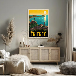 Eritrea Coastal Serenity Vintage Travel Poster PosterGoat