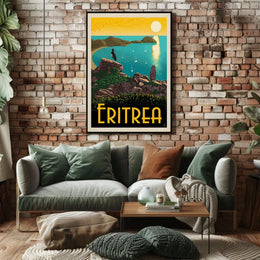 Eritrea Coastal Serenity Vintage Travel Poster PosterGoat
