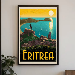 Eritrea Coastal Serenity Vintage Travel Poster PosterGoat