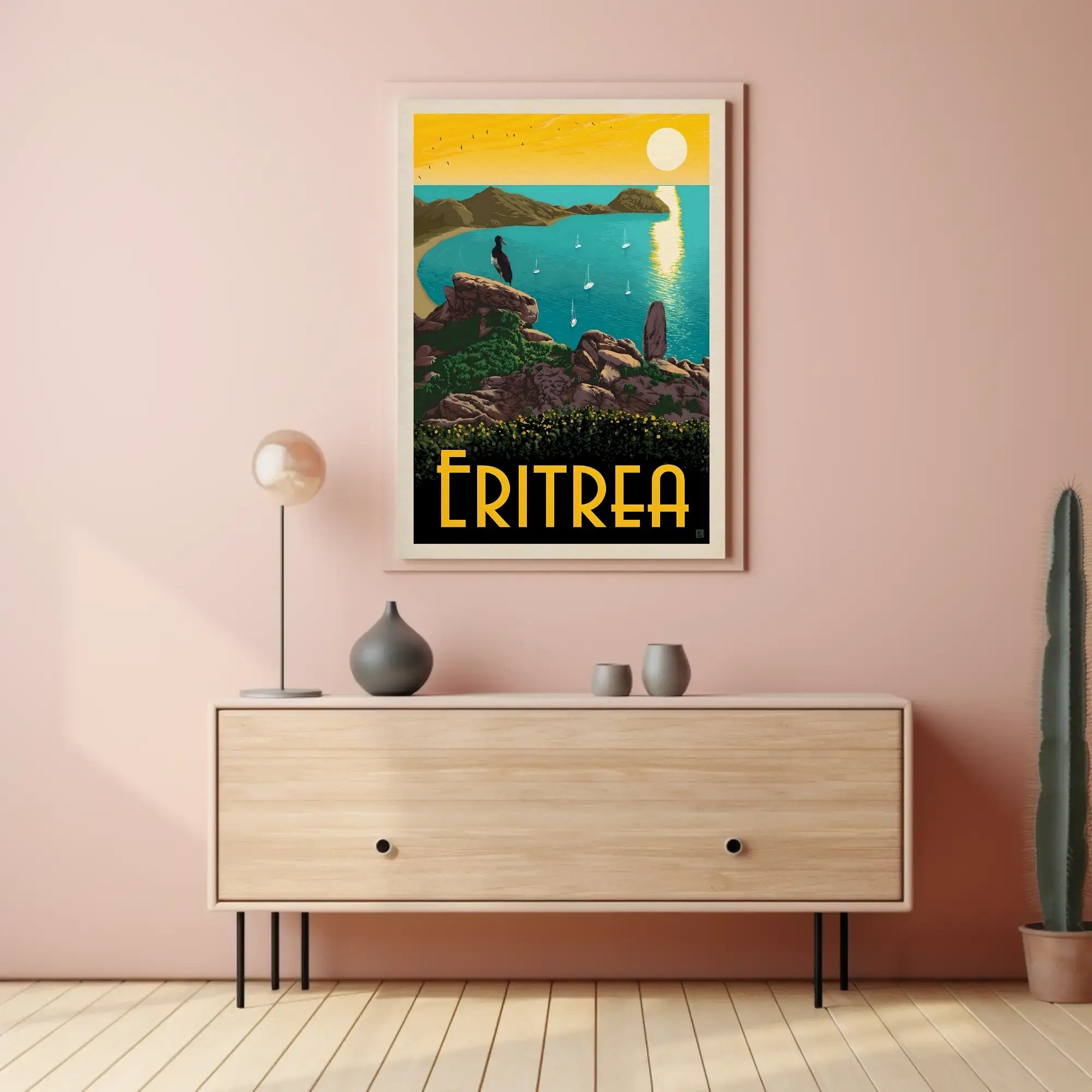Eritrea Coastal Serenity Vintage Travel Poster PosterGoat