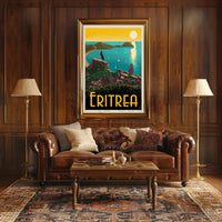 Eritrea Coastal Serenity Vintage Travel Poster PosterGoat