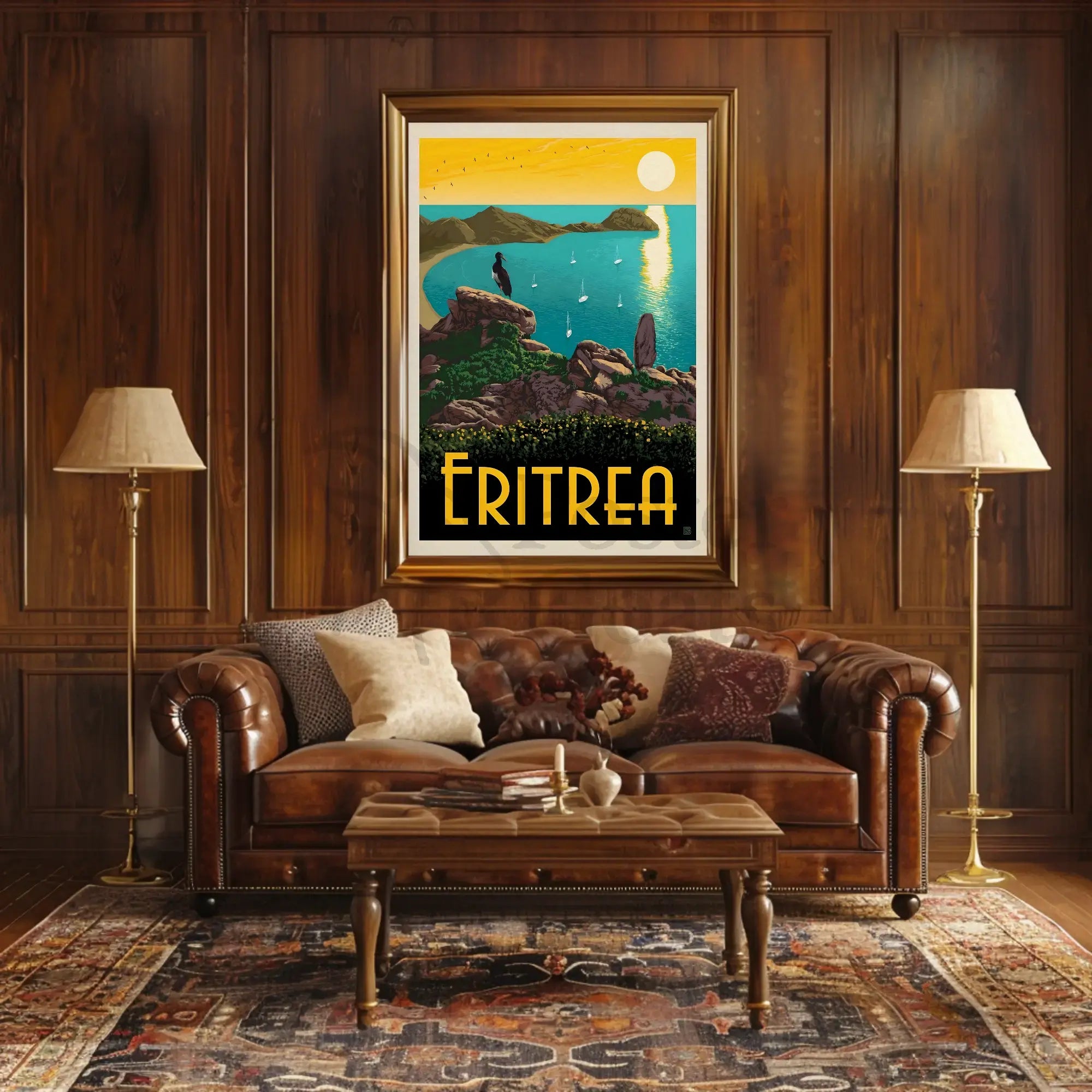 Eritrea Coastal Serenity Vintage Travel Poster PosterGoat