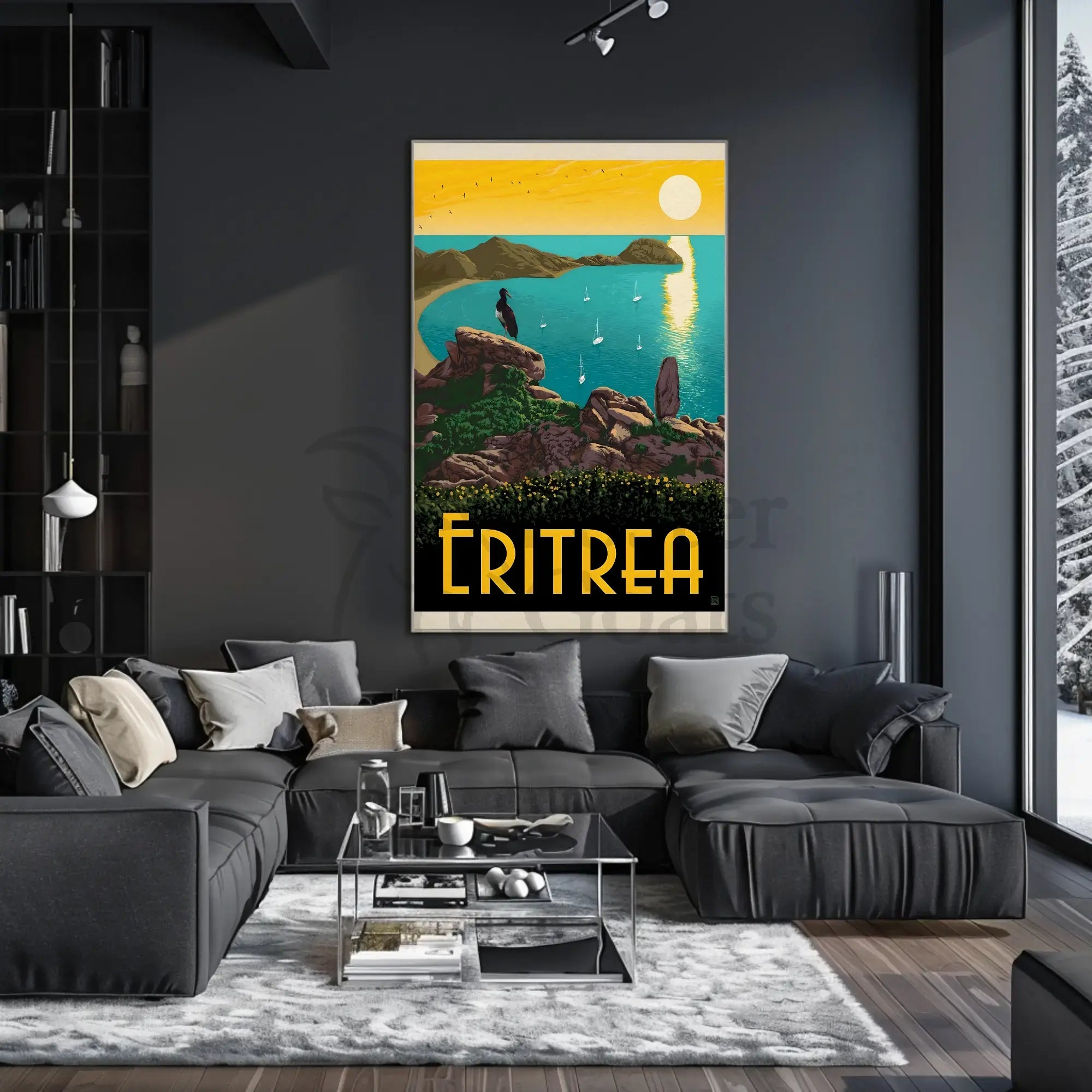 Eritrea Coastal Serenity Vintage Travel Poster PosterGoat