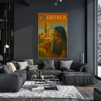 Eritrean Cultural Heritage Camel Scene Retro Poster PosterGoat
