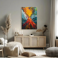 Erupting Volcano Nature's Power Abstract Artistic Poster PosterGoat