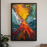 Erupting Volcano Nature's Power Abstract Artistic Poster PosterGoat