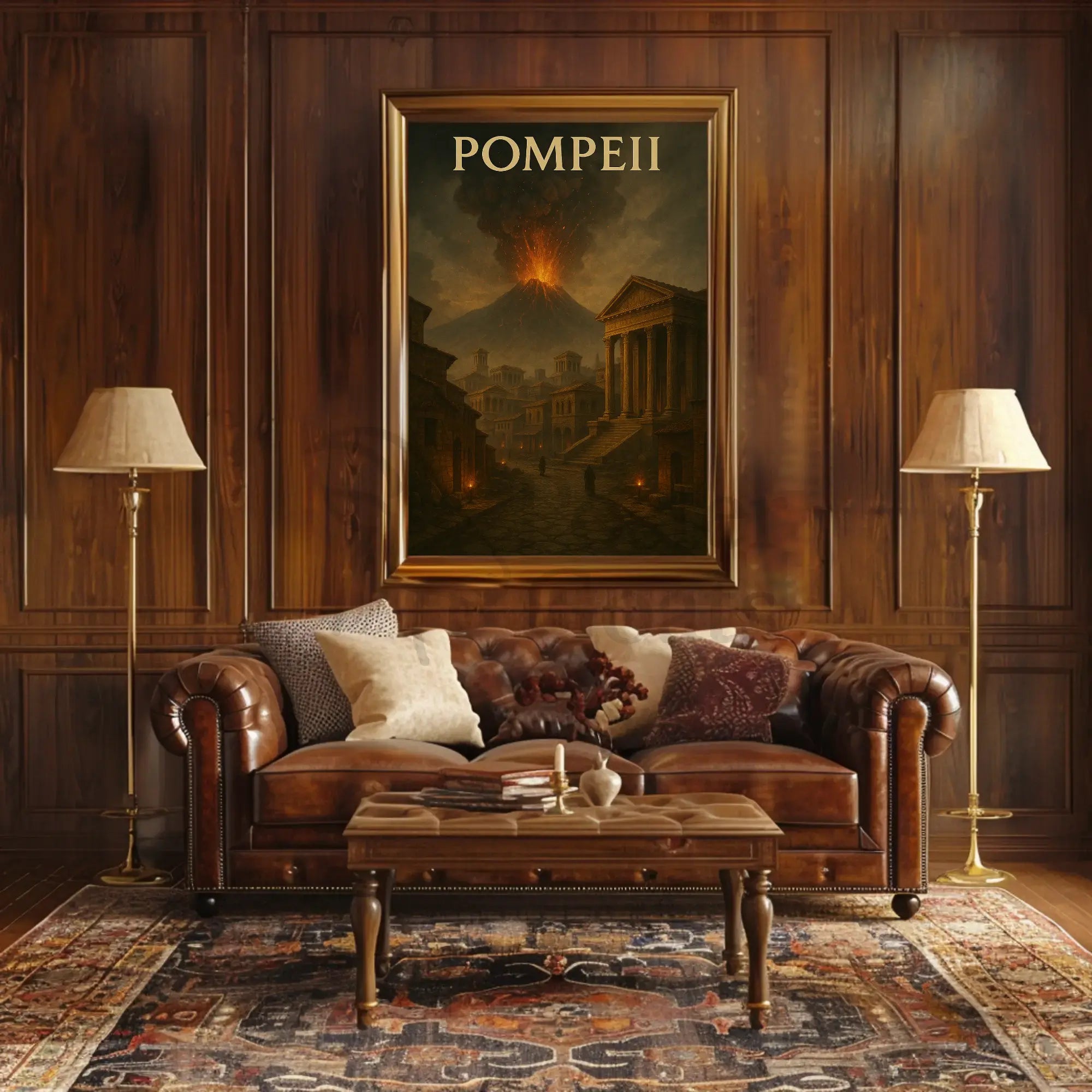Eruption of Mount Vesuvius Historical Heritage Poster PosterGoat