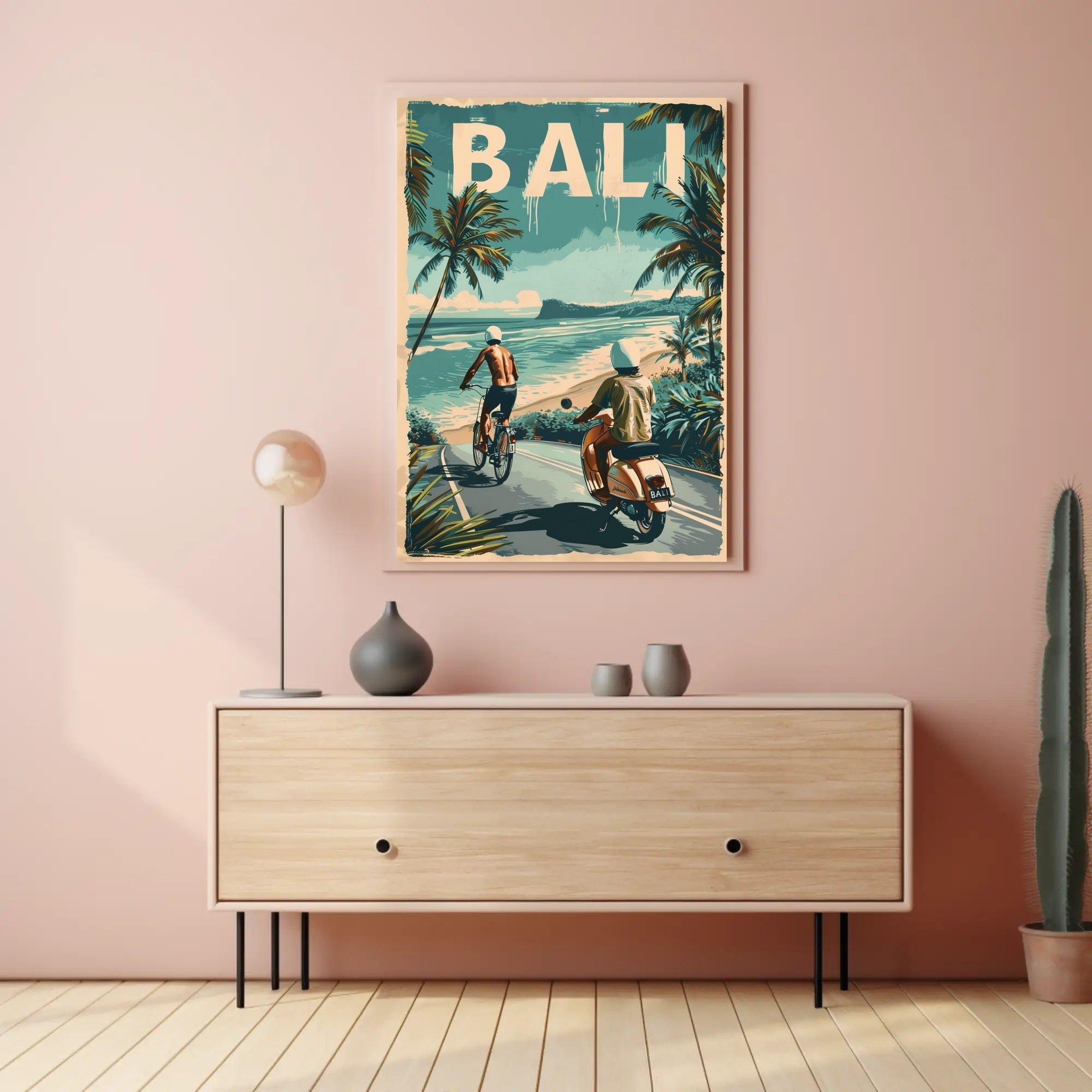 Escape to Bali: Tropical Vintage Travel Poster PosterGoat