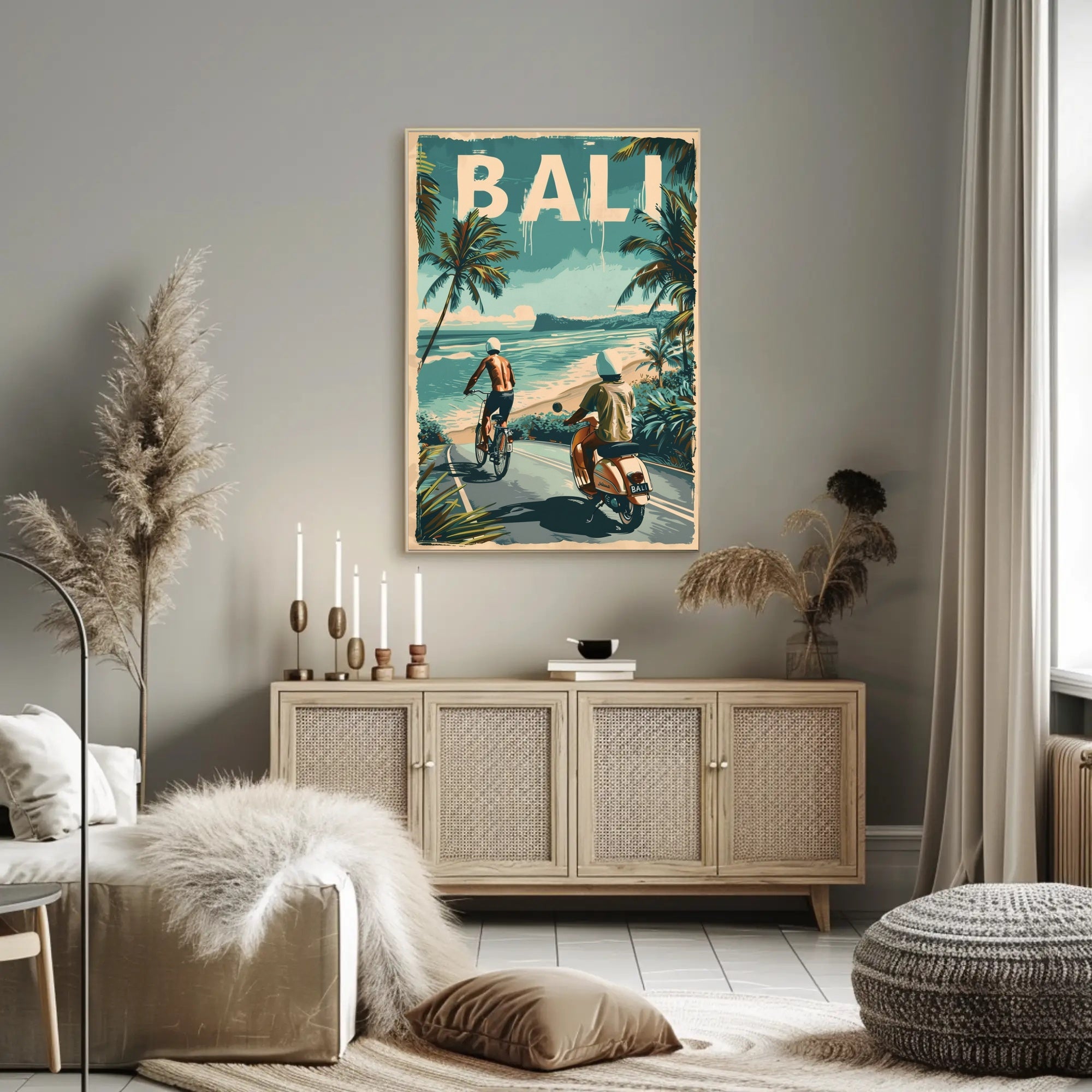 Escape to Bali: Tropical Vintage Travel Poster PosterGoat