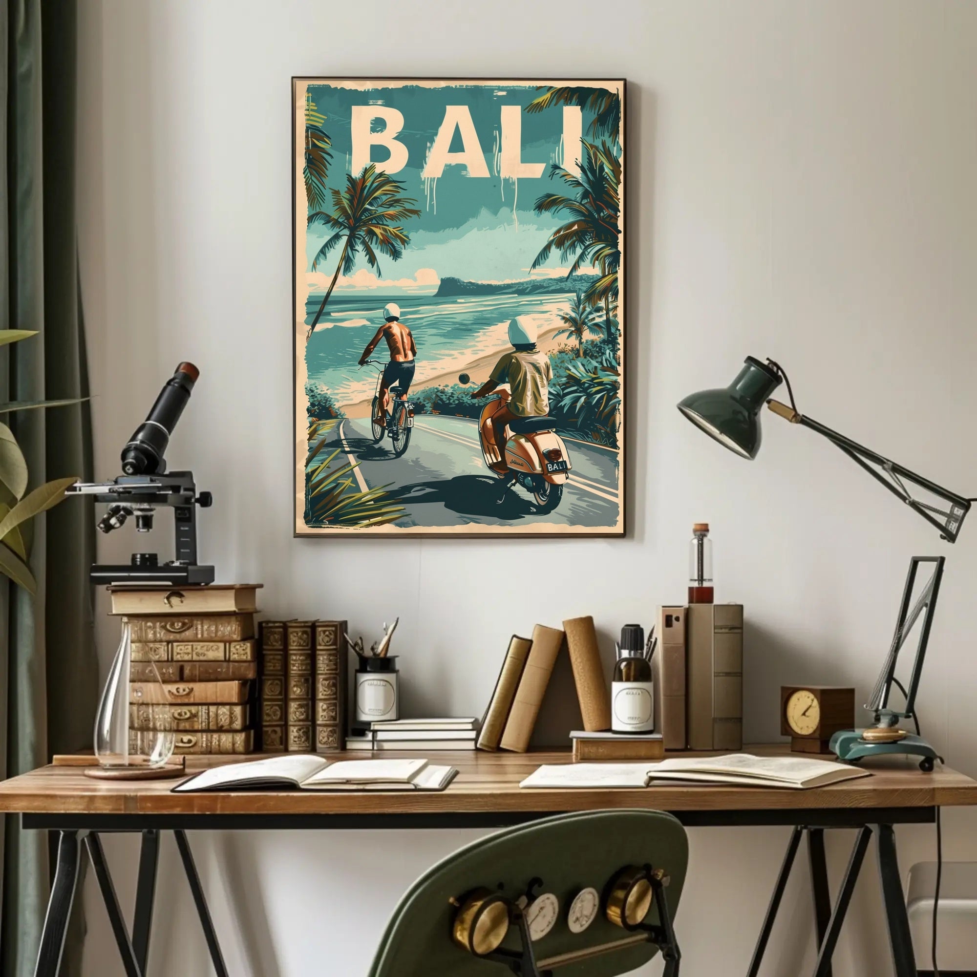 Escape to Bali: Tropical Vintage Travel Poster PosterGoat