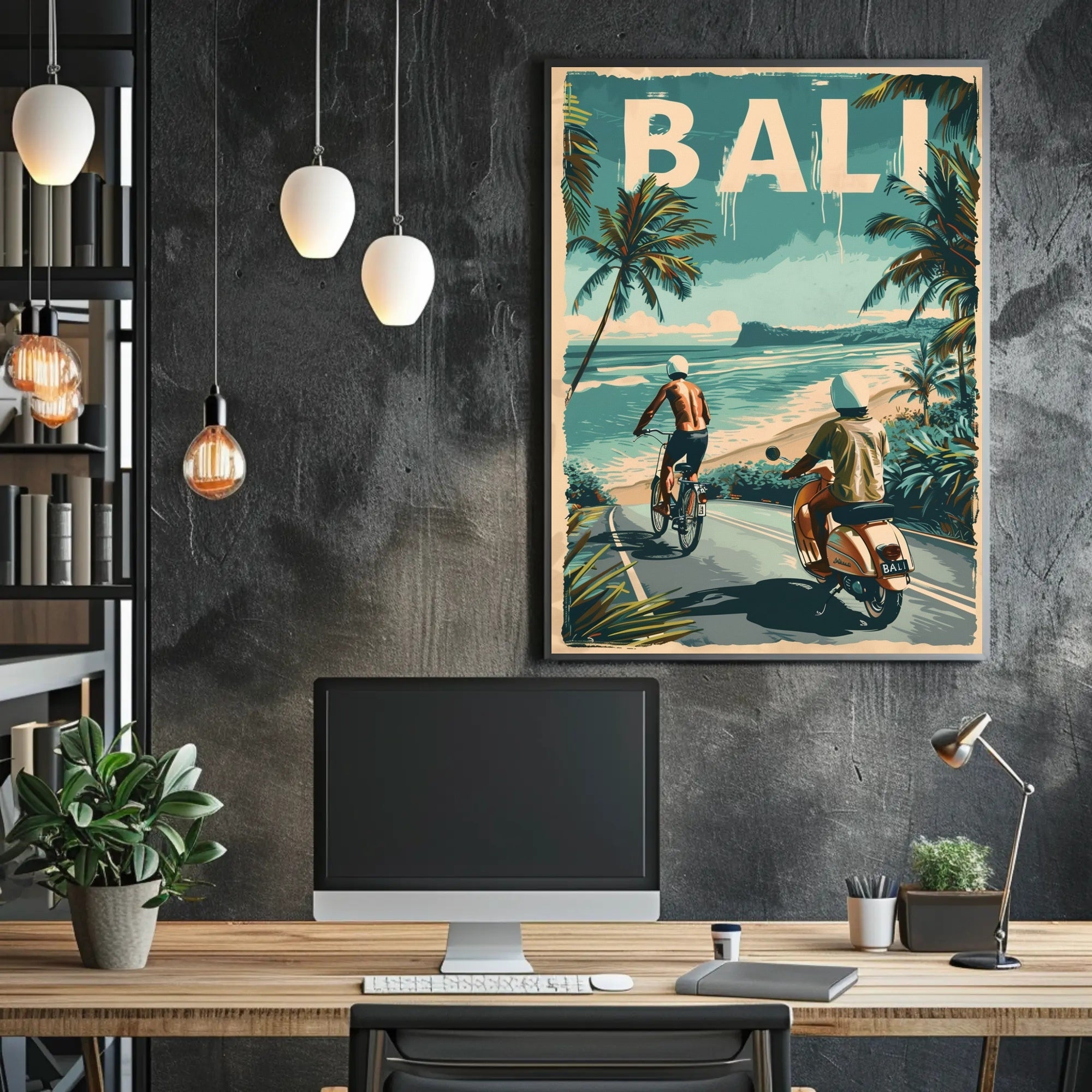 Escape to Bali: Tropical Vintage Travel Poster PosterGoat