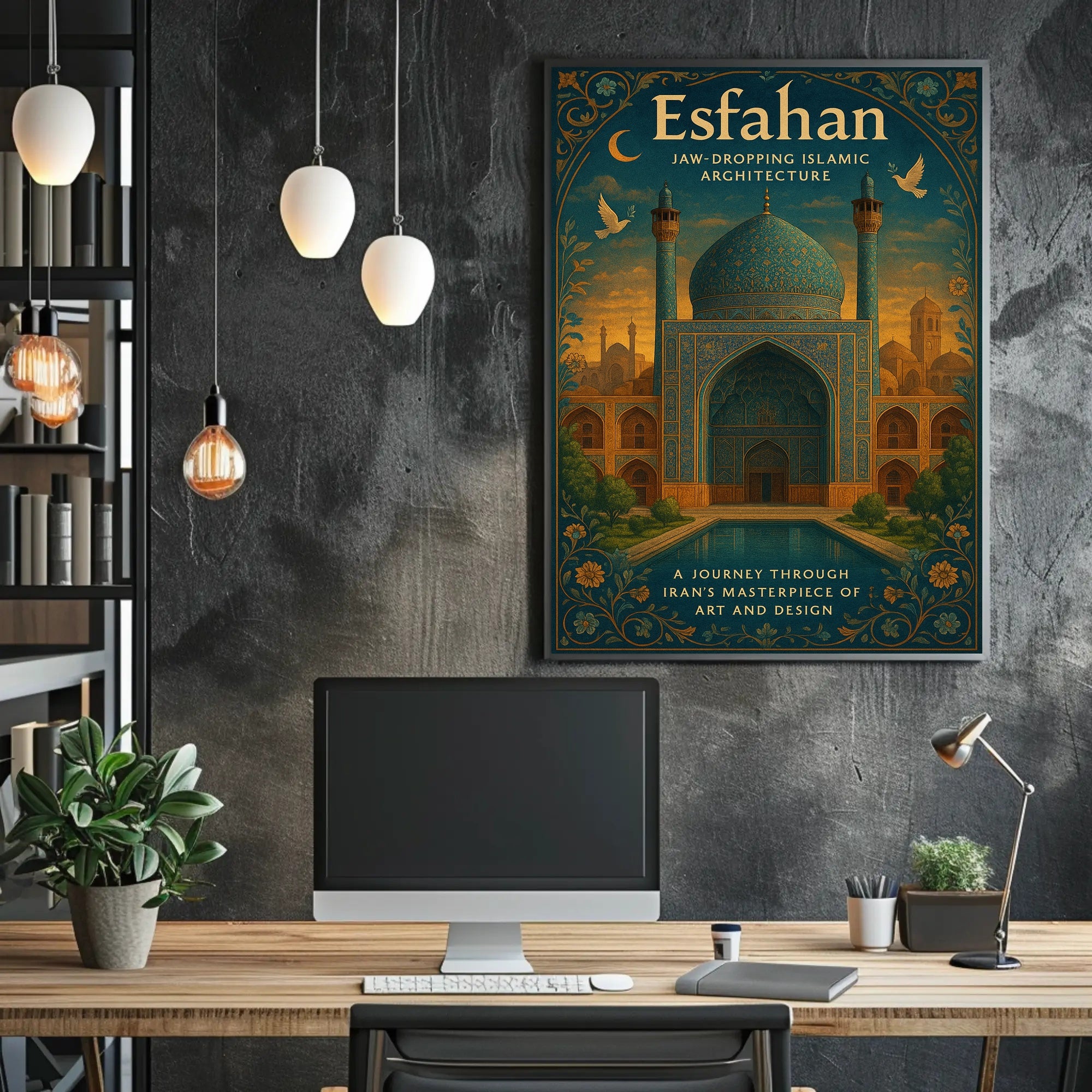 Esfahan Islamic Architecture Wall Art Print PosterGoat