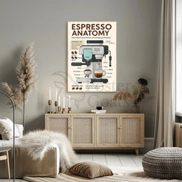 Espresso Machine Anatomy: Modern Coffee Art Poster PosterGoat