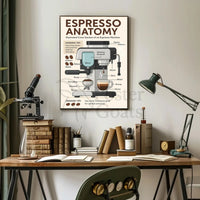 Espresso Machine Anatomy: Modern Coffee Art Poster PosterGoat