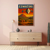 Eswatini Landscape Vintage Travel Poster PosterGoat